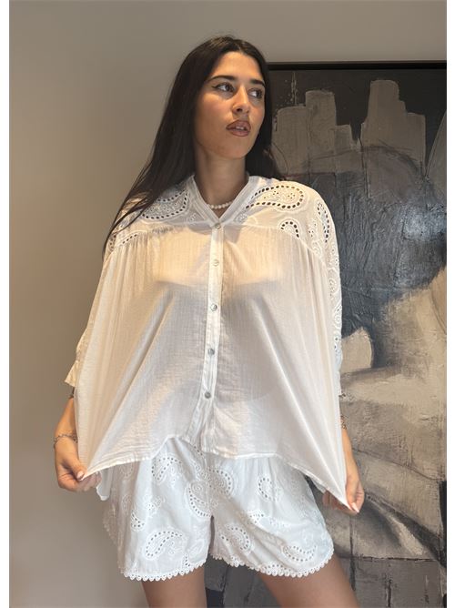 Camicia over in pizzo san gallo DIECI MINUTI | F8359C93R35R2